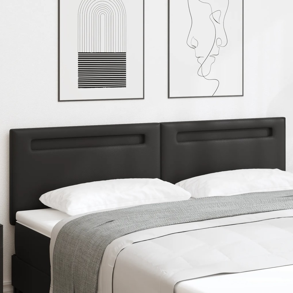 Cabeceira vidaXL Design Simples Preto 180 cm Couro Sintético