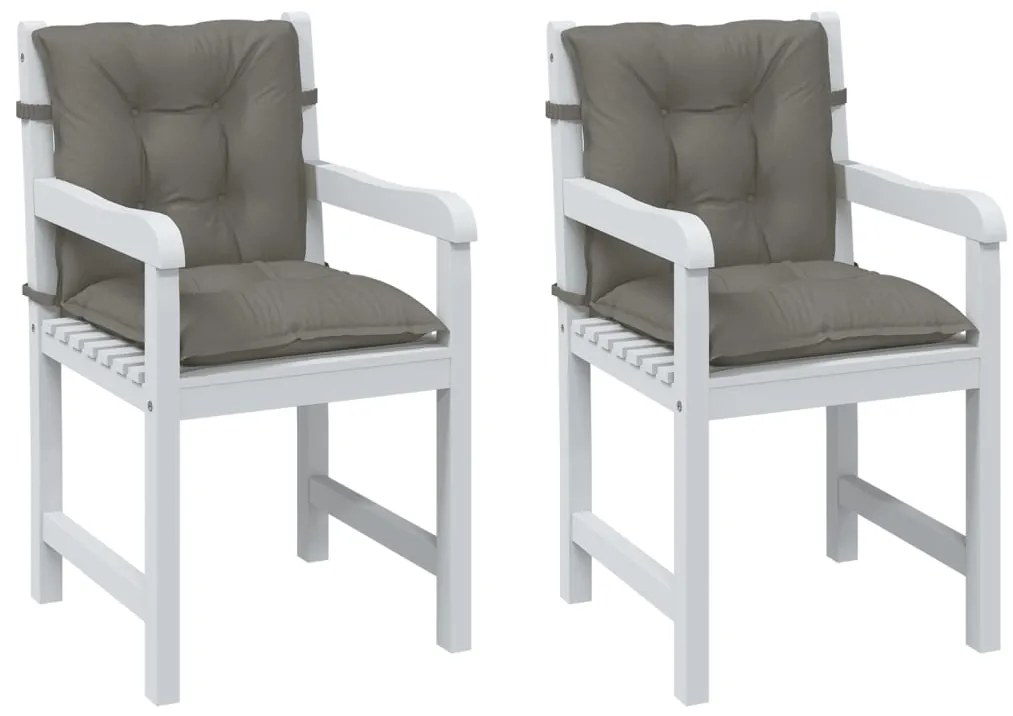 vidaXL Almofadões lombares cadeiras 2pcs mesclado tecido cinza-escuro