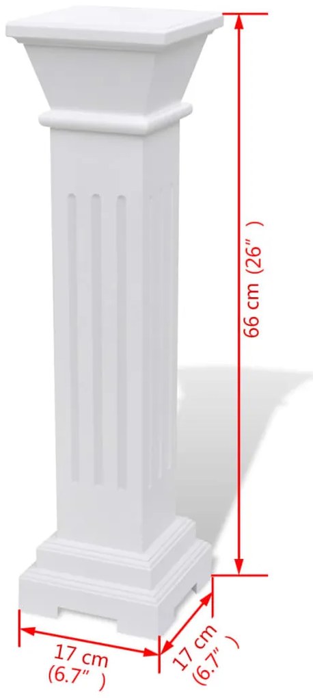 Coluna clássica quadrada / suporte para plantas MDF