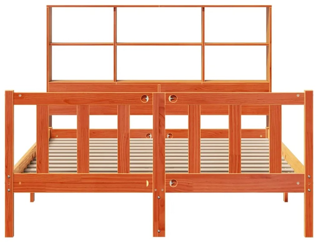 Cama com estante sem colchão 135x190 cm pinho maciço
