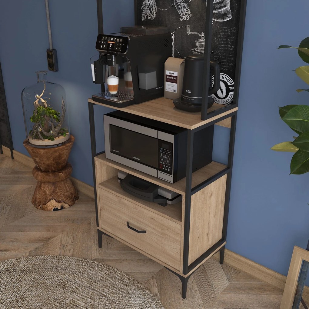 Armário Alto de Cozinha "Auri" - 70 x 190,8 x 40 cm - Nogueira - Desig