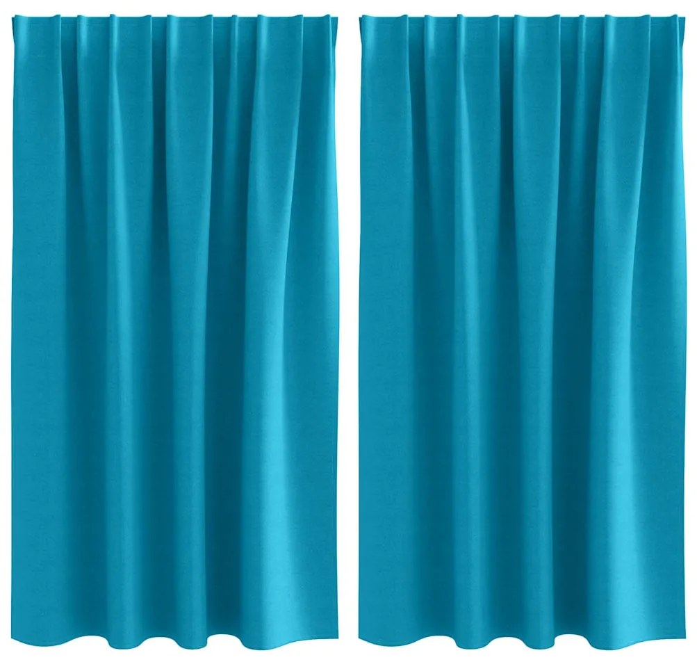 Cortinas com cortinas 2 pcs Turquesa 140 x 140 cm Poliéster