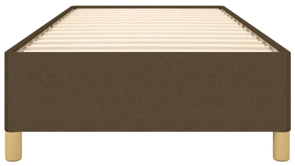 Estrutura de cama sem colchão 90x200 cm tecido castanho-escuro