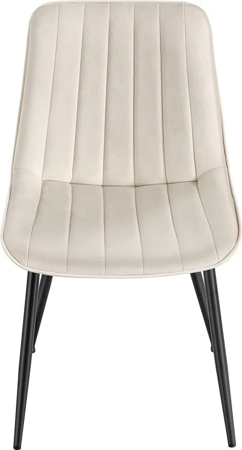 Conjunto 2 cadeiras de sala de jantar ou cozinha, pernas de aço bege-preto