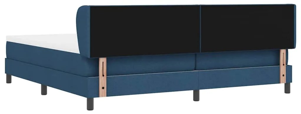 Cama Box Spring vidaXL com Colchão Azul 200x200 cm em Tecido