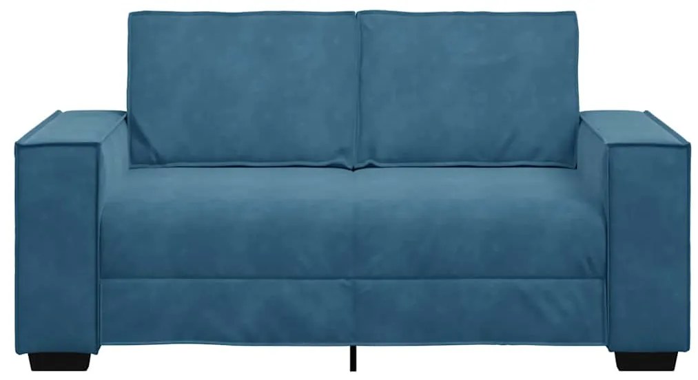 Sofá de 2 lugares veludo 120 cm azul