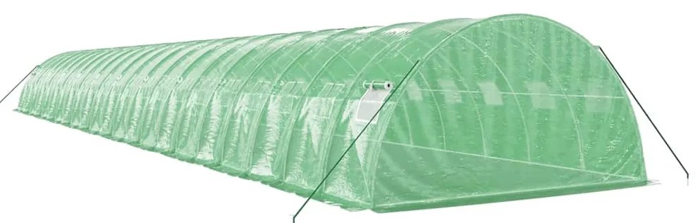 Estufa com estrutura de aço 88 m² 22x4x2 m verde