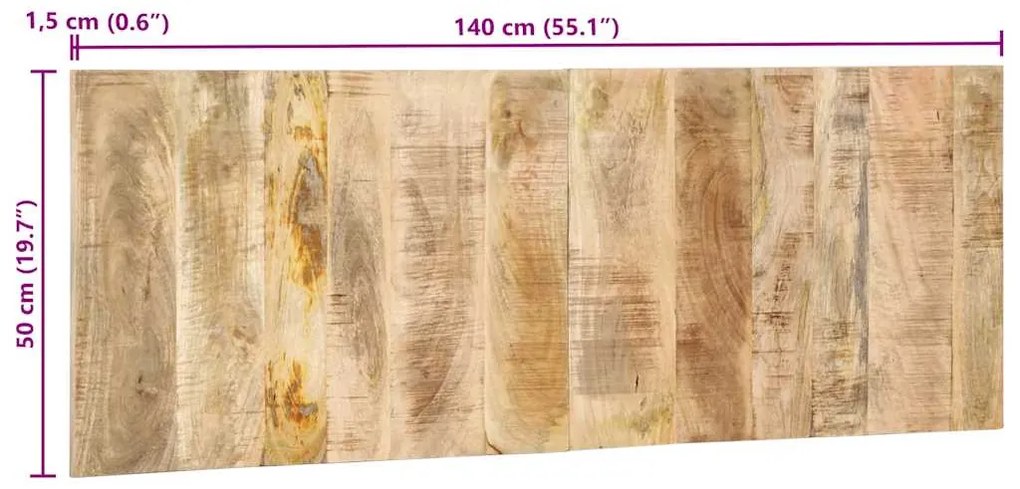 Cabeceira 140 cm madeira de mangueira áspera maciça