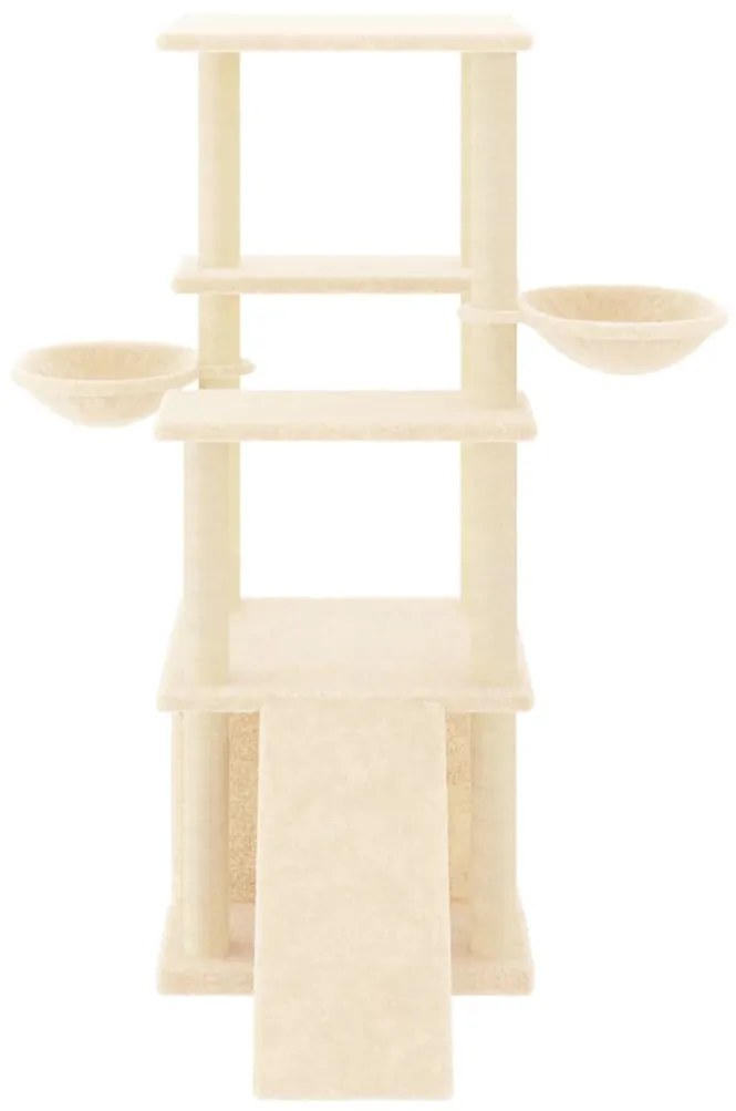 Árvore para gatos c/ postes arranhadores sisal 133 cm cor creme