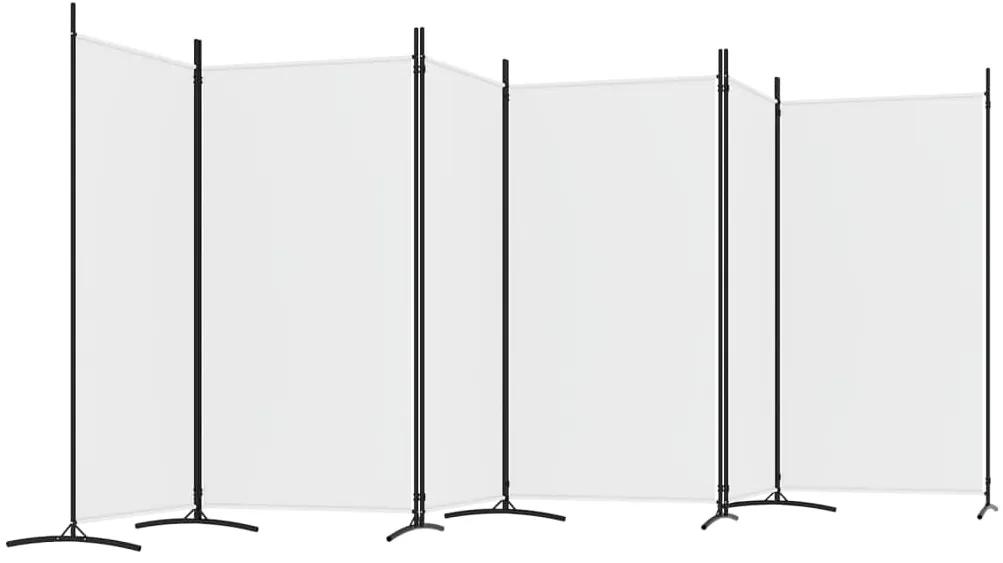 Divisória/biombo com 6 painéis 520x180 cm tecido branco