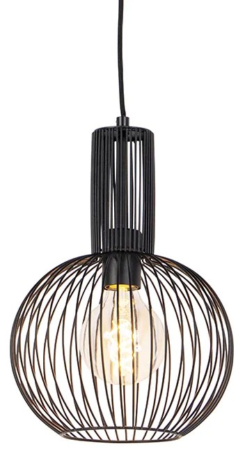 Candeeiro de suspensão design preto - Wire Whisk Design
