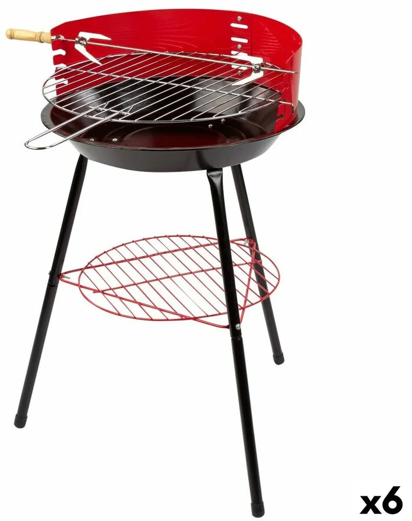 Churrasco Portátil Aktive Vermelho 37 X 61 X 45 cm Madeira Ferro ø 38 cm