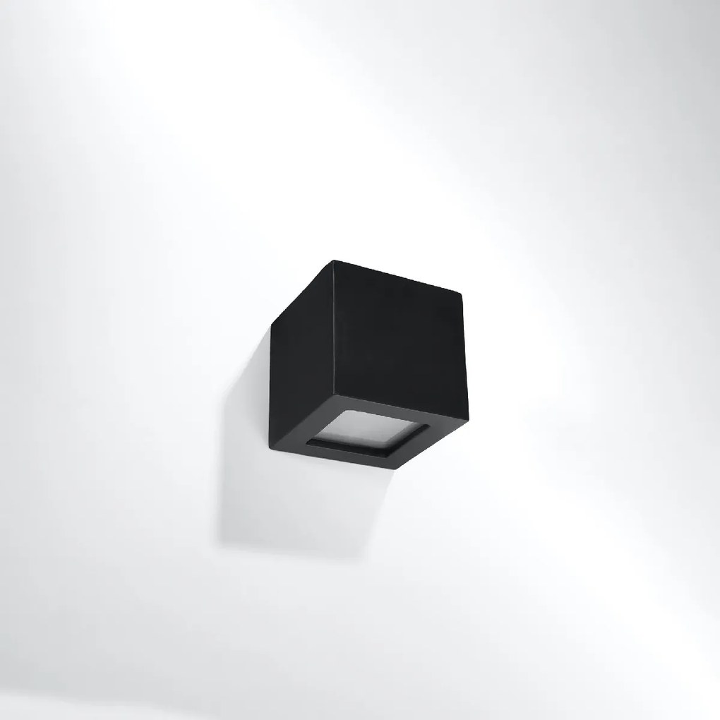Aplique Candeeiro de parede Cerâmica e Vidro LEO Preto
