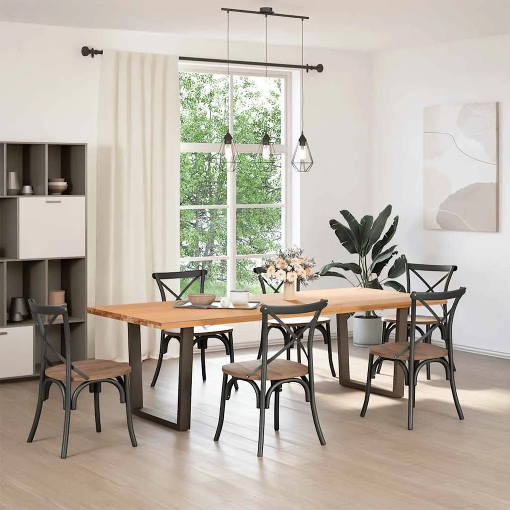 Pés para mesa de jantar em formato de V, 2 peças, aço natural, 90x(72-