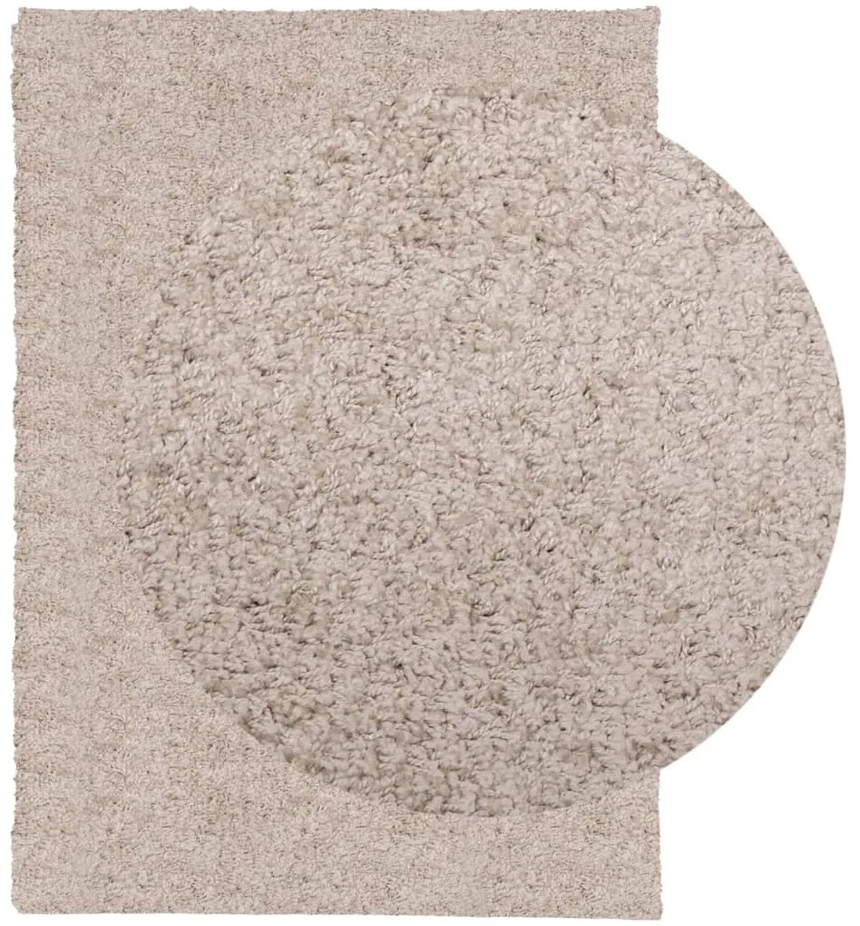Tapete shaggy de pelo alto PAMPLONA 200x280 cm bege