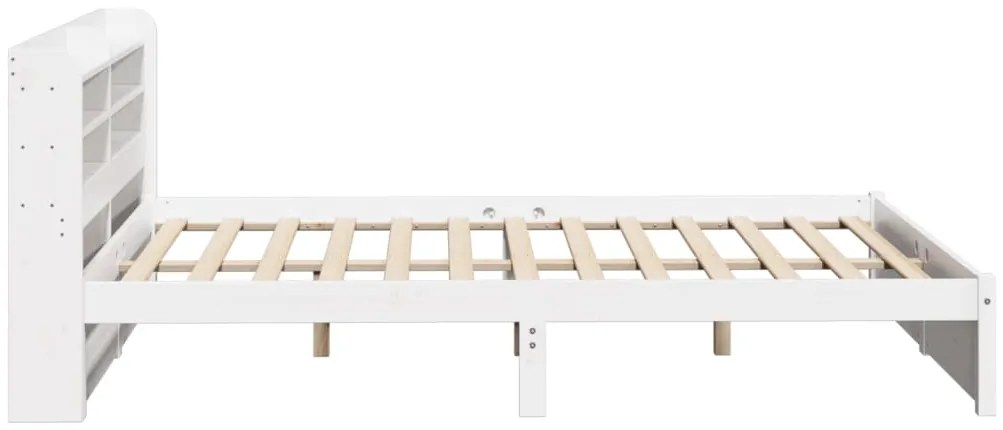 Estrutura de cama c/ cabeceira sem colchão 140x190 cm branco