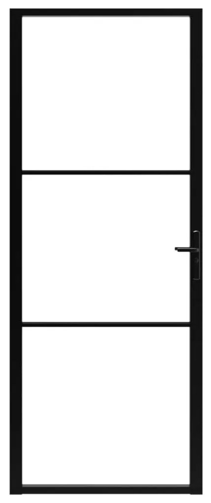 Porta de interior em vidro ESG e alumínio 83x201,5 cm preto
