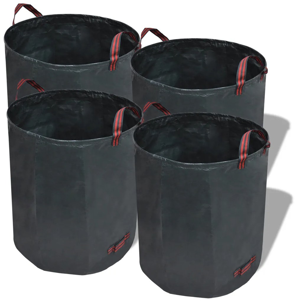 vidaXL Saco de Resíduos de Jardim Verde Escuro 4 pcs 120 L 150 g/m²
