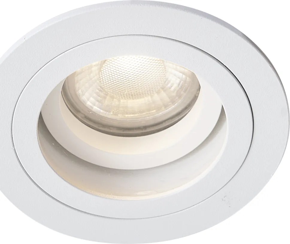 Foco embutido moderno branco giratório e inclinável IP44 - Chuck