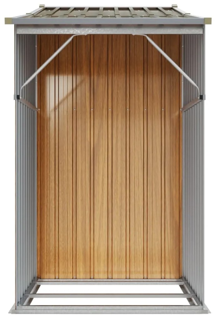 Abrigo de jardim 277x93x179 cm aço galvanizado castanho