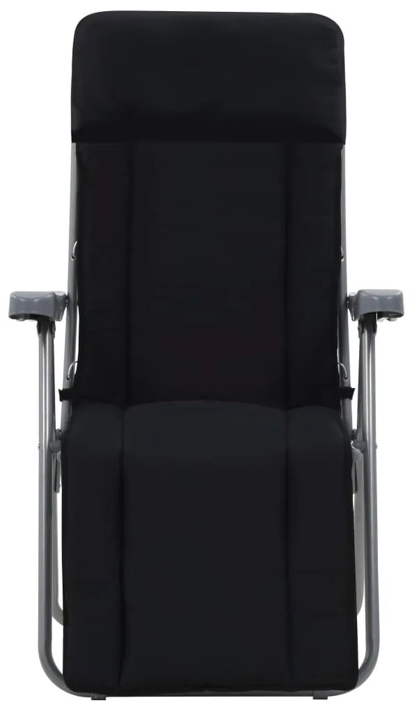Cadeiras de jardim dobráveis com almofadões 2 pcs preto