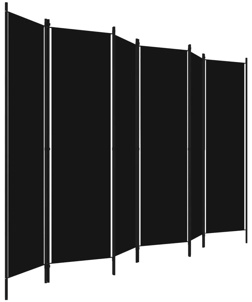 Divisória de quarto com 6 painéis 300x180 cm preto