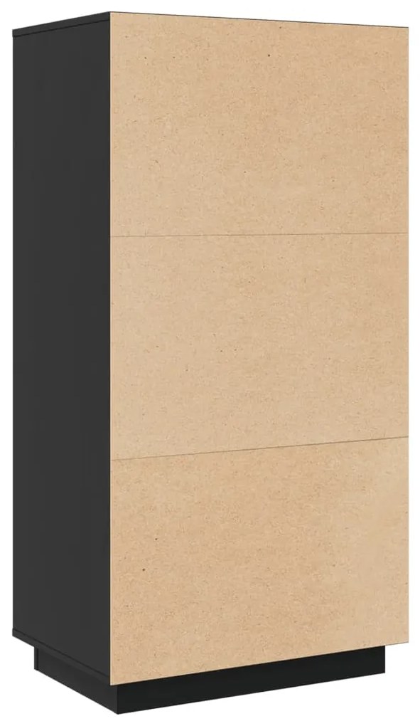 Aparador alto 60x40x116,5 cm madeira de pinho maciça preto