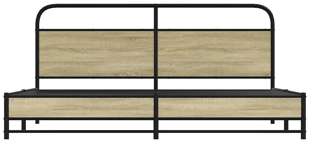 Estrutura de cama sem colchão 183x213cm metal carvalho sonoma