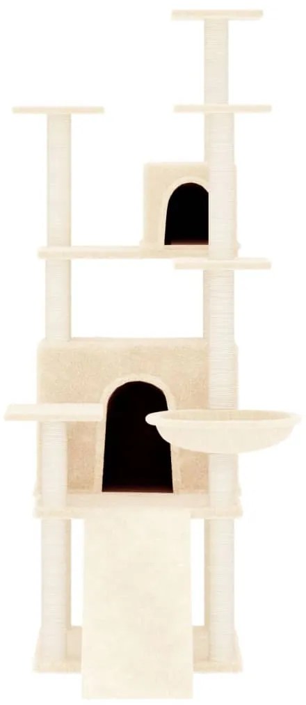 Árvore para gatos c/ postes arranhadores sisal 154 cm cor creme