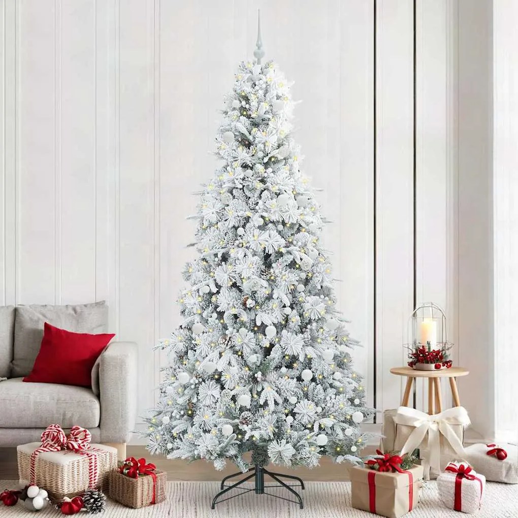 vidaXL Árvore de Natal Articulada Artificial Branco 240 cm PE e PVC