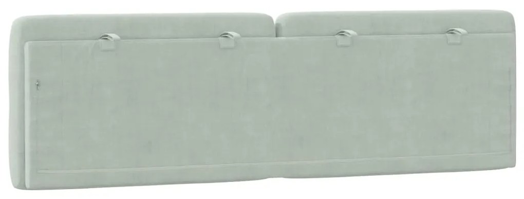 Almofadão de cabeceira 160 cm veludo cinzento-claro