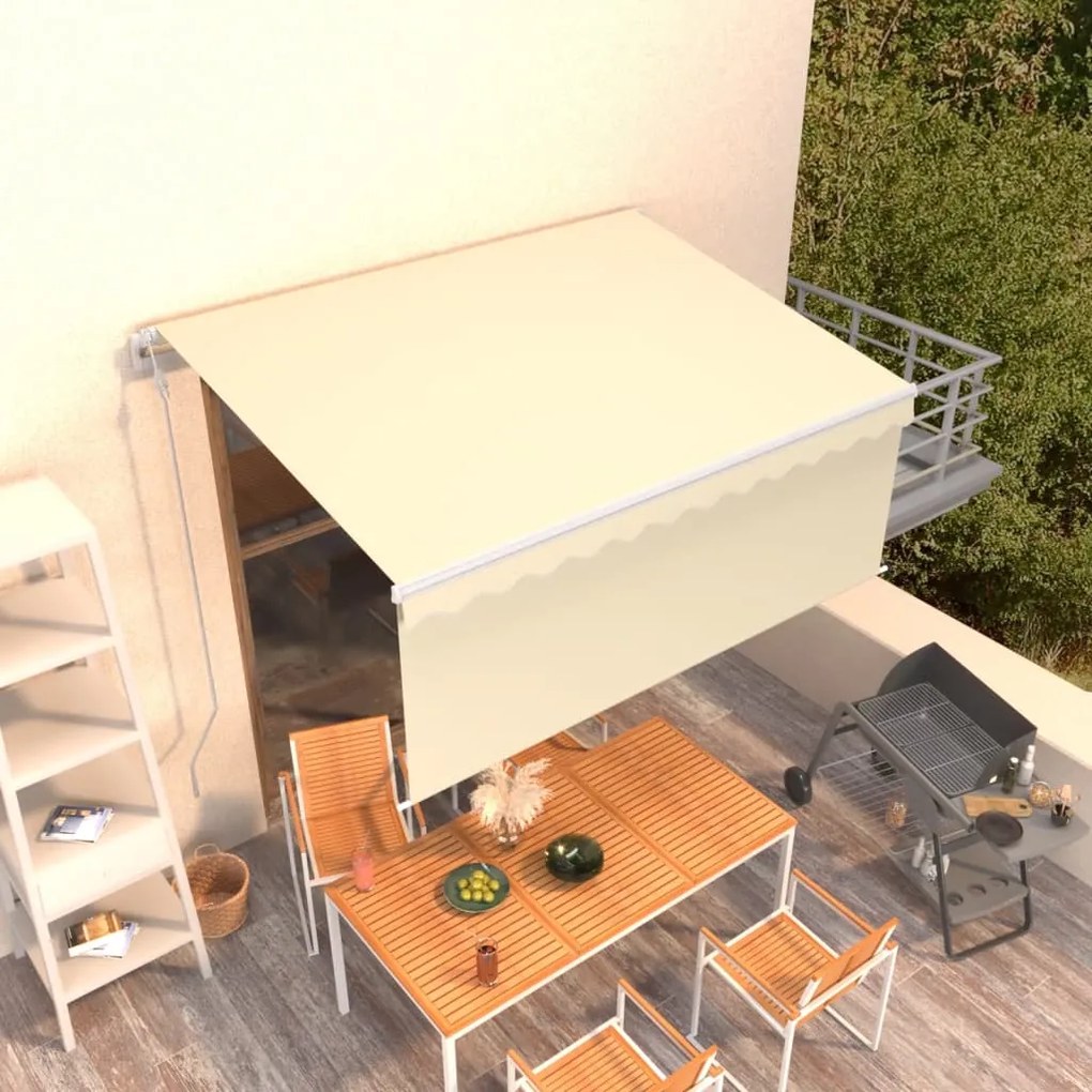 Toldo retrátil automático com estore 3,5x2,5 m cor creme