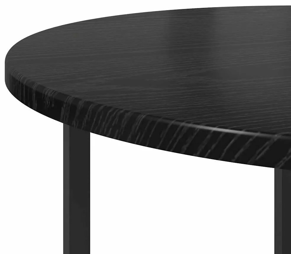 Conjunto de Mesas de Apoio 2 pcs em Madeira de Carvalho Preto e Metal