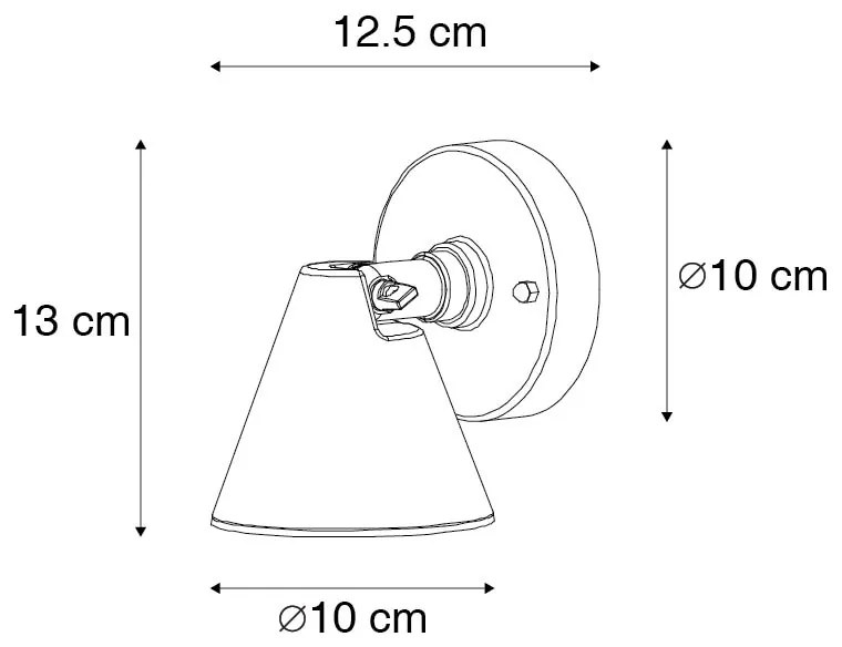 Candeeiro de parede exterior moderno preto IP44 ajustável - Ciara Moderno