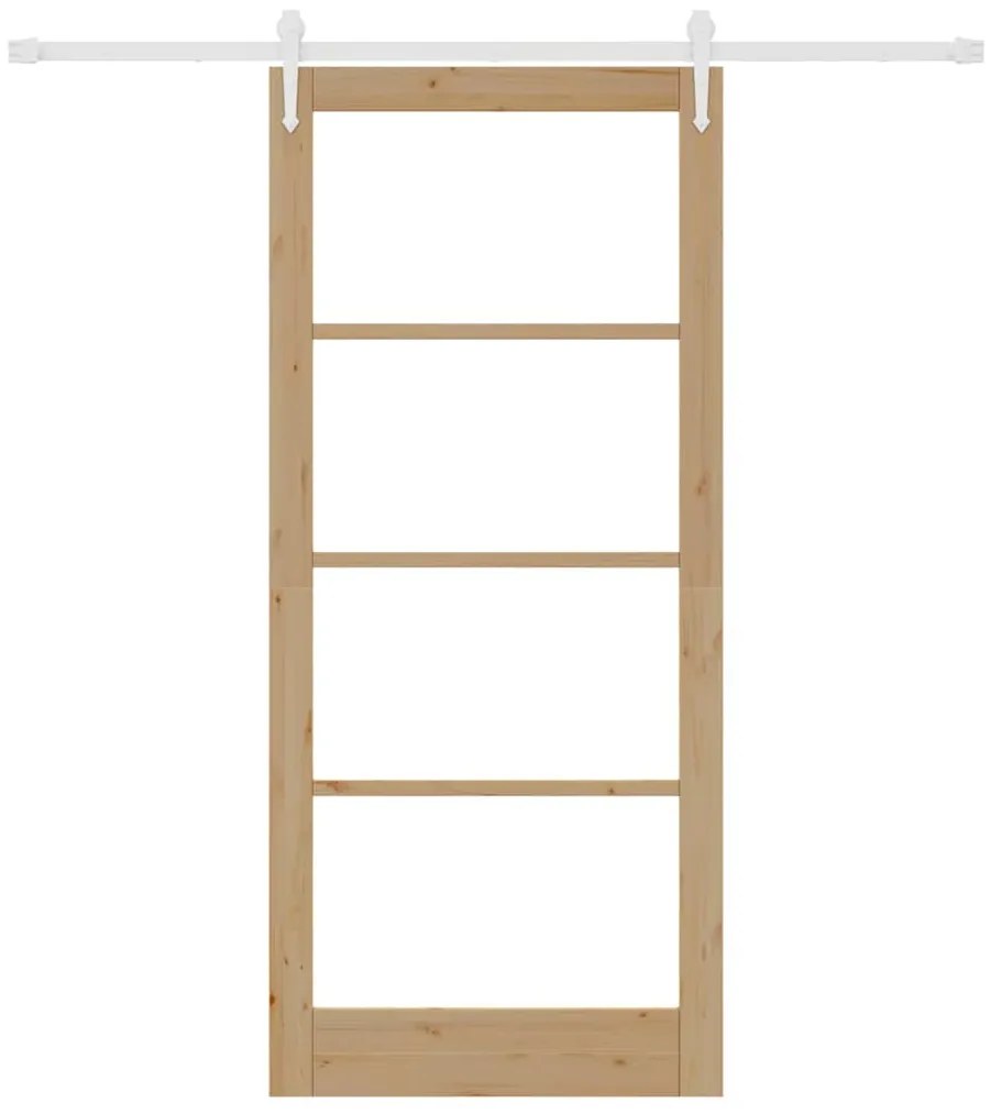Conjunto de Porta Deslizante vidaXL com Ferragens 93x211 cm Madeira de