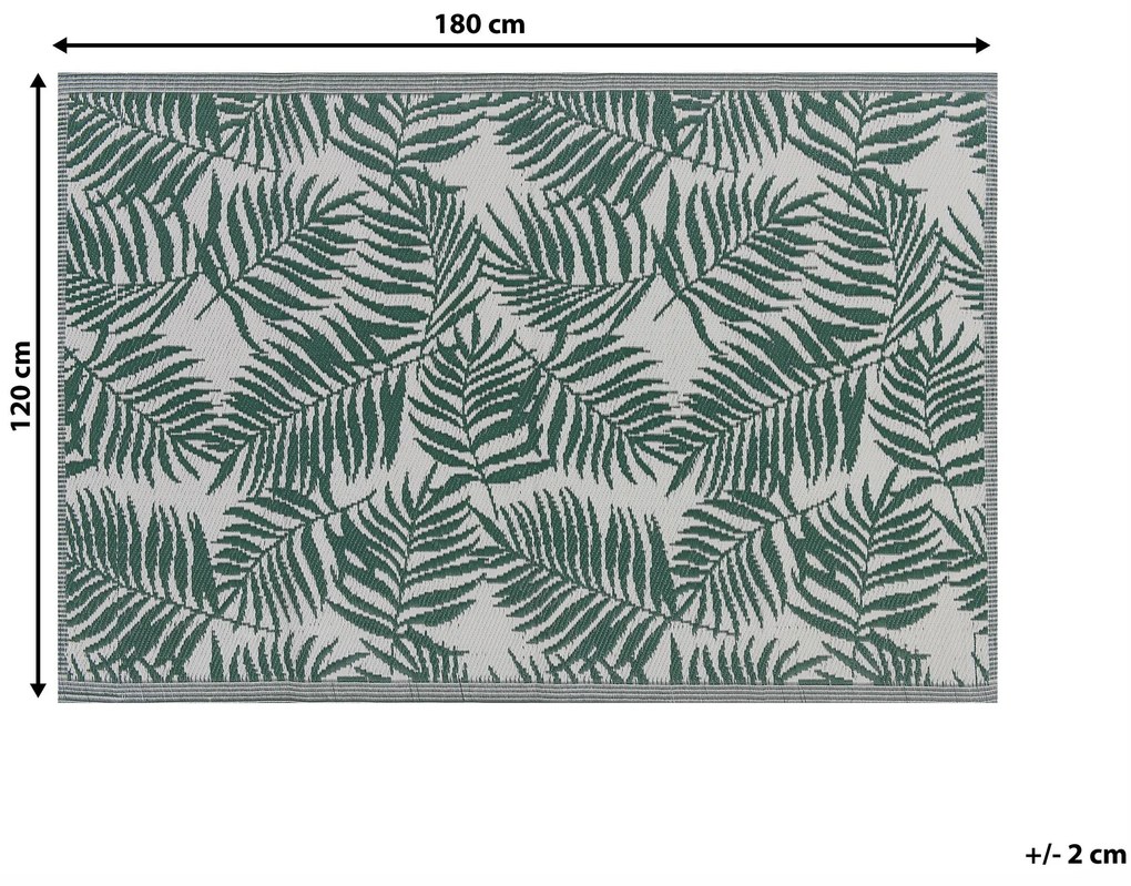 Tapete de exterior verde escuro 120 x 180 cm KOTA Beliani