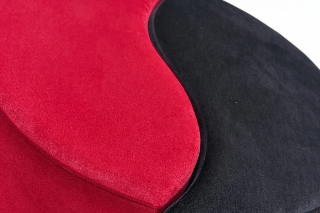 Pouffe Alis Puf – Preto e Vermelho – 80x40x80 cm