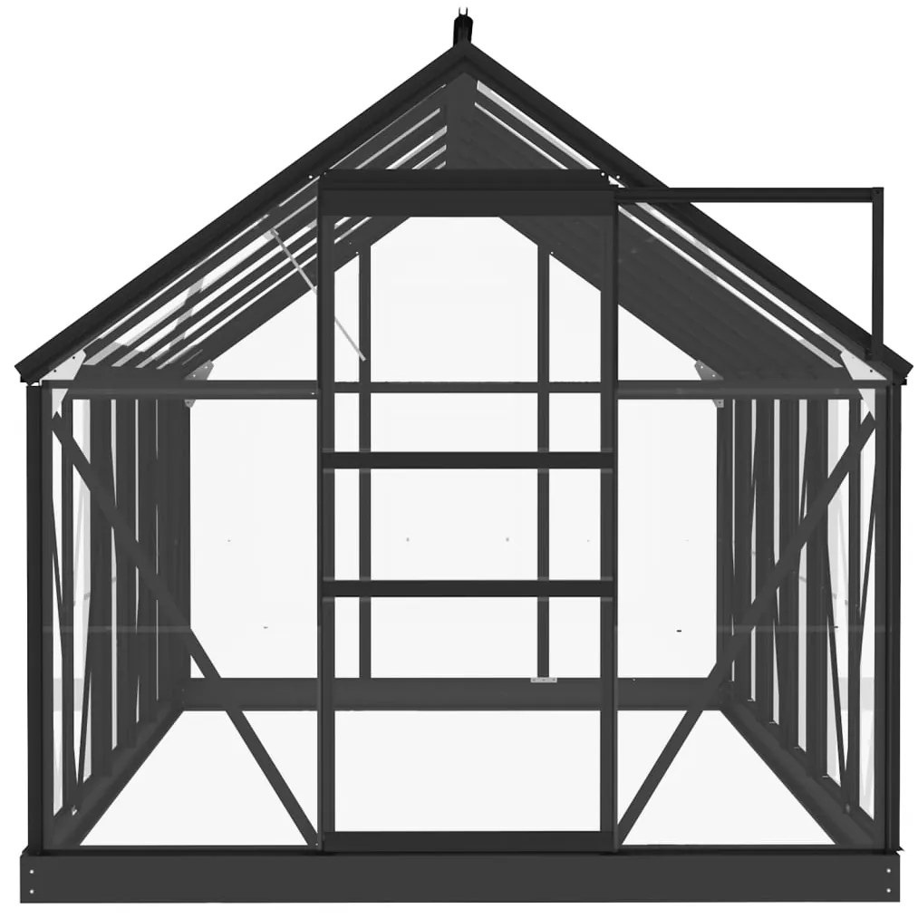 Estufa 155x298x191 cm alumínio e vidro antracite