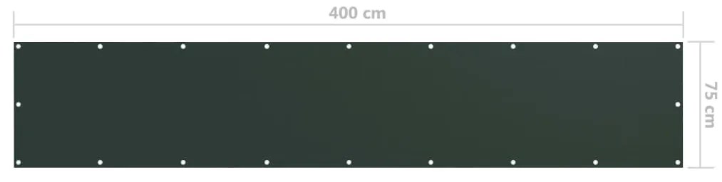 Tela de varanda 75x400 cm tecido Oxford verde-escuro