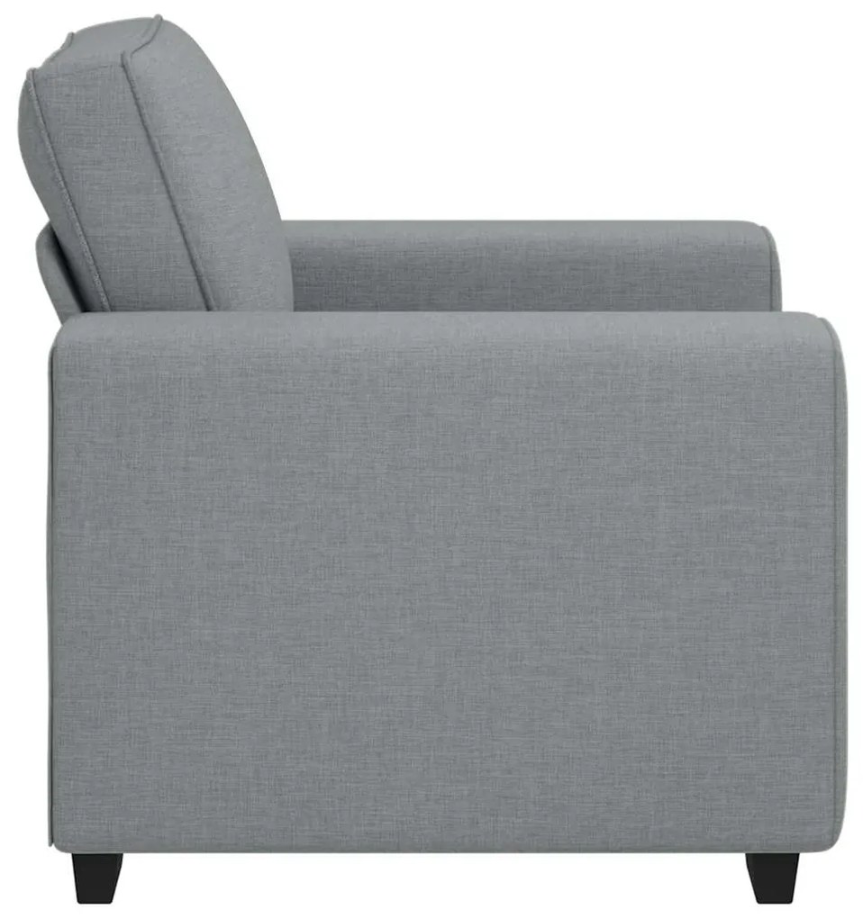 Poltrona tecido 60 cm cinzento-claro
