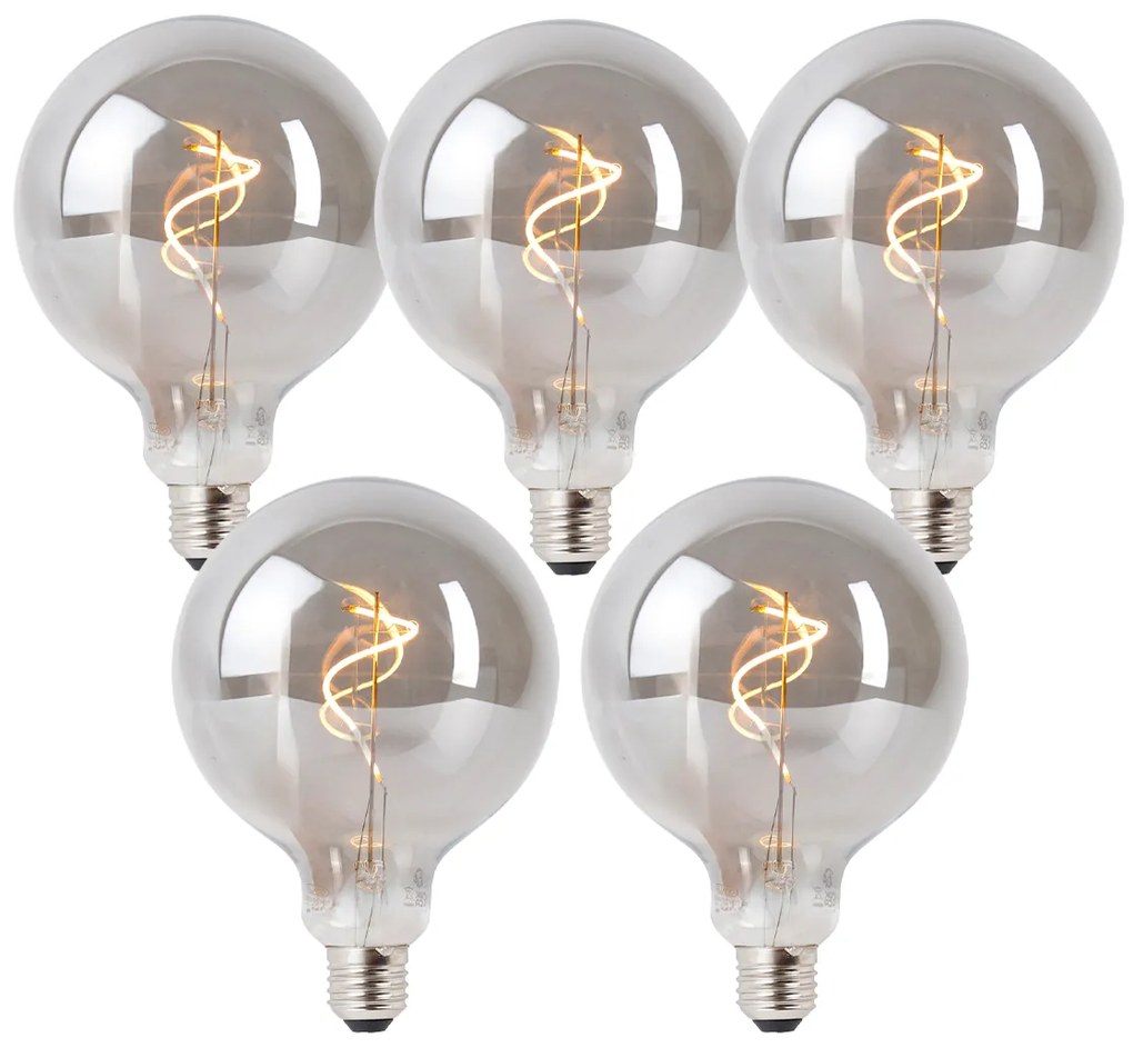 Conjunto de 5 Lâmpadas LED E27 Reguláveis Fumadas G125 4W 130 lm 1900K