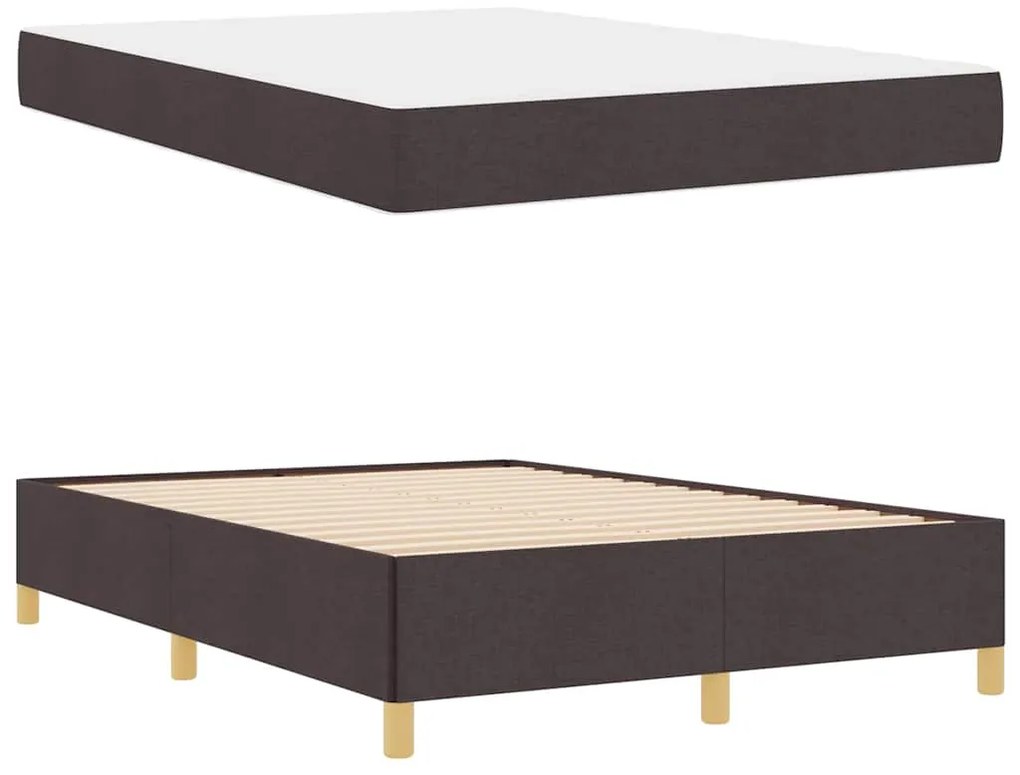 Cama Box Outros Marrom Escuro e Branco 140 x 200 cm tecido