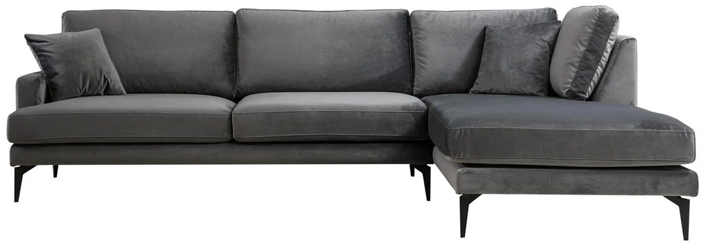 Sofá de Canto Papira - Antracite - 283 x 180 cm
