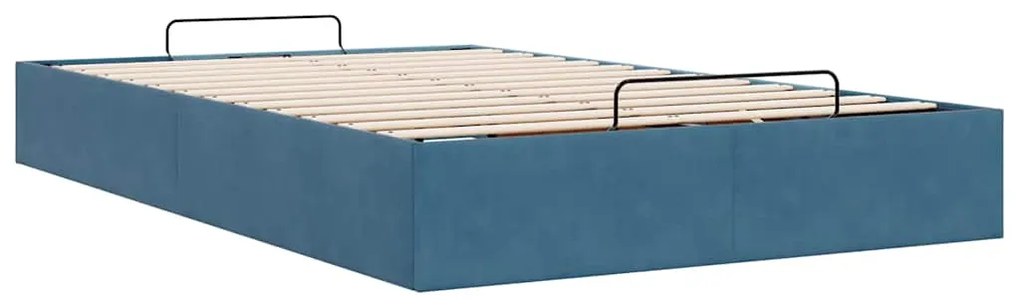 Estrutura de cama otomana sem colchão 120x200 cm azul escuro