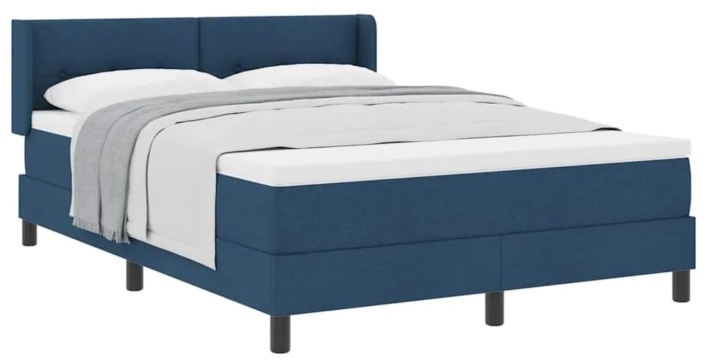 Cama box com colchão azul - 140 x 190 cm - Tecido