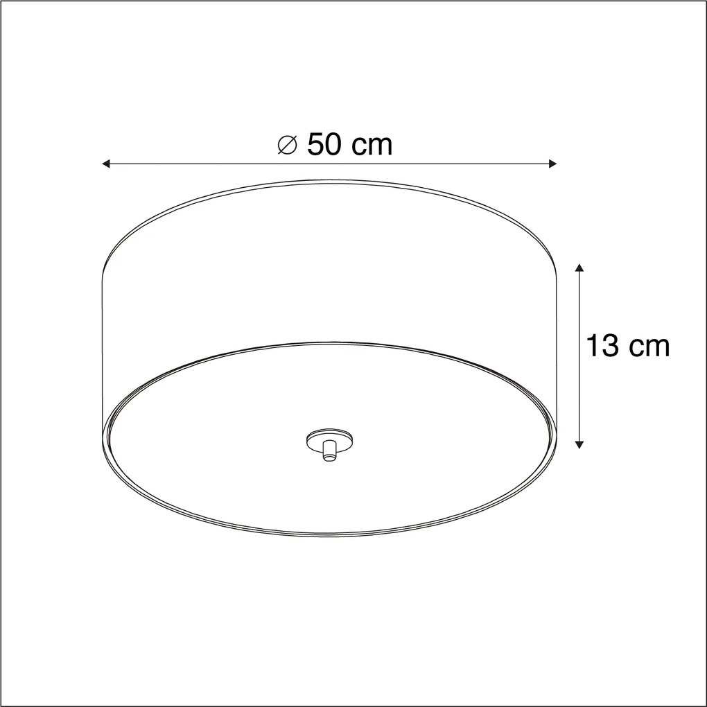 Candeeiro de teto rústico cinzento 50 cm - Drum Moderno,Country / Rústico
