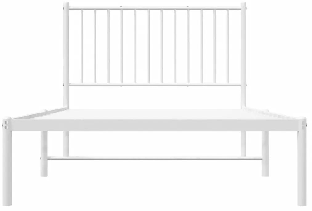 Estrutura de cama com cabeceira 100x190 cm metal branco