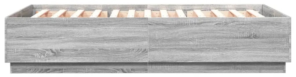 Estrutura de cama 160x200 cm derivados de madeira cinza sonoma