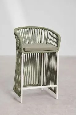 Pacote De 2 Bancos Altos Sophie Verde Exército Claro & ↑65 Cm - Sklum