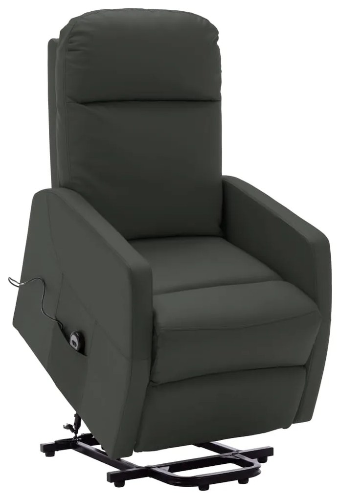 vidaXL Poltrona elevável couro artificial antracite